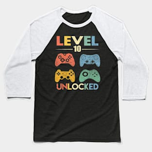 Level 10 Video 10th Birthday Baseball T-Shirt